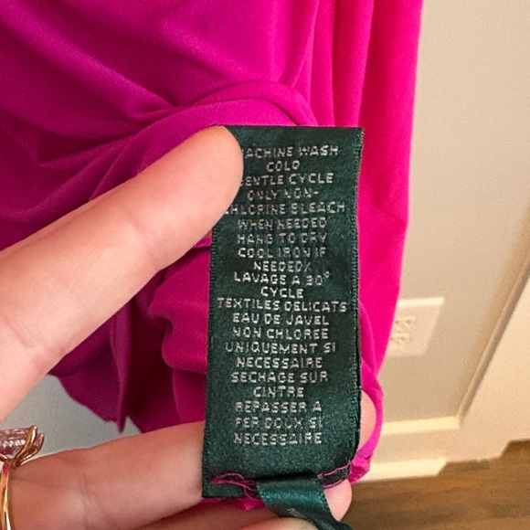 Lauren Ralph Lauren Bold Pink Midi Dress with Cowl Neck - Picture 7 of 7